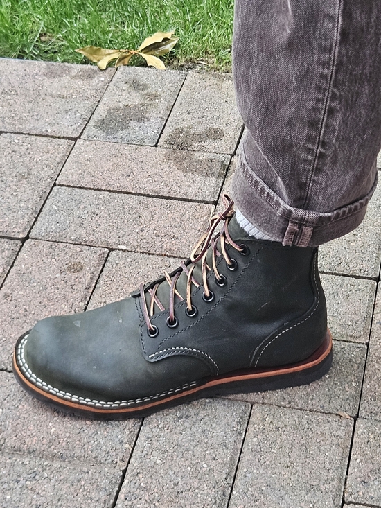 Other - Handmade Olive Green Leather Work Boots - Classic Lace-Up
